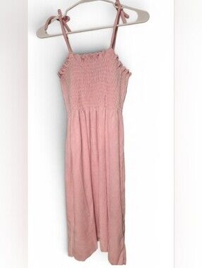 Circo Pink Tie-Shoulder Smocked Cover Up